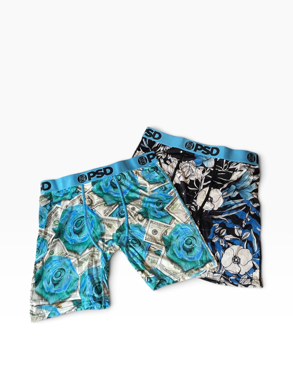 PSD Men’s Core Standard Boxer Briefs Floral Blues Size XXL